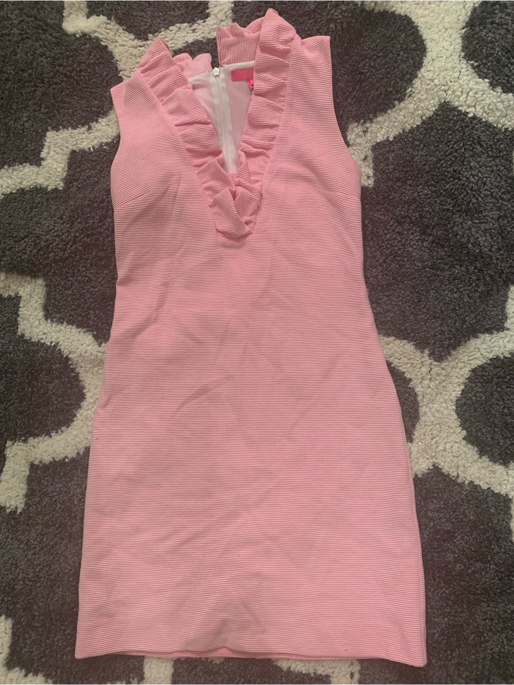 Lilly Pulitzer Pink Ruffle V-Neck Mini Dress